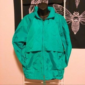 Vintage Eddie Bauer Raincoat Anorak teal green